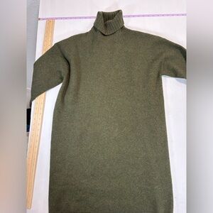 Pomander Olive Green Turtleneck Sweater Dress